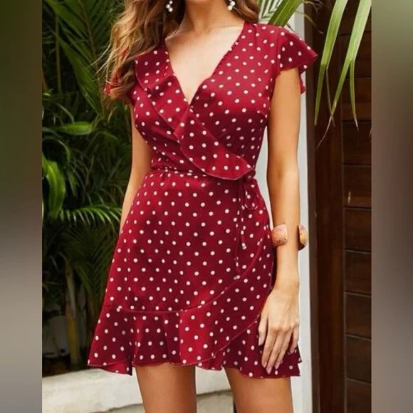 Little Red Polka-Dot Dress! - Picture 2 of 4